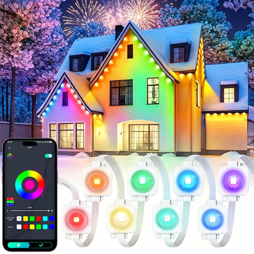 Smart Home Yellow - أضواء خارجية ذكية RGBIC بطول 150