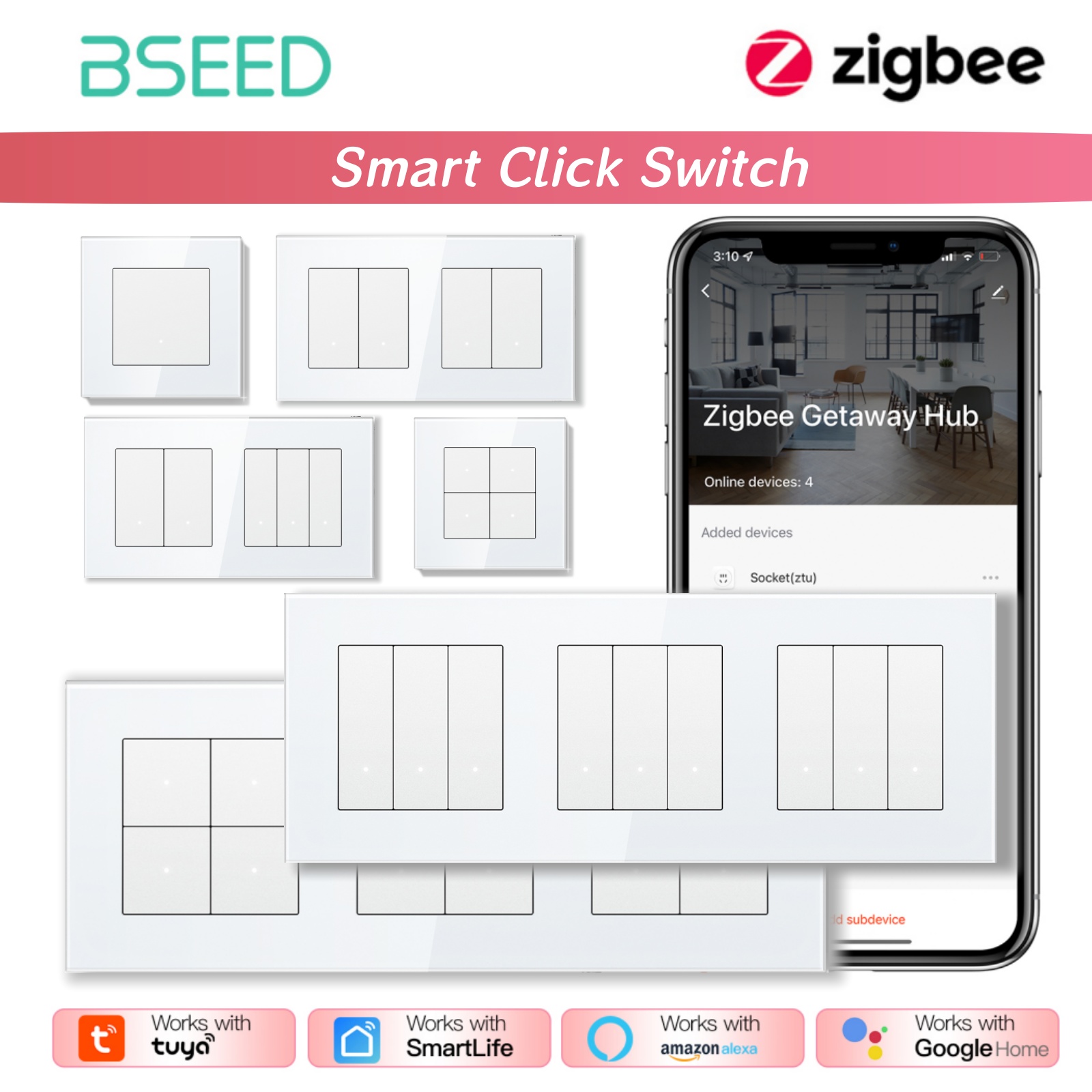 Smart Home Yellow - مفاتيح إضاءة ذكية من سلسلة BSEED