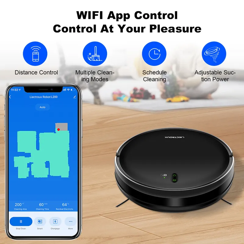 Smart Home Device - لروبوت التنظيف LIECTROUX L200، جهاز تنظيف