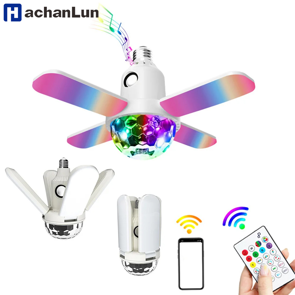 Voice Control Light Bulb - E27 LED لمبة مروحة أربع أوراق