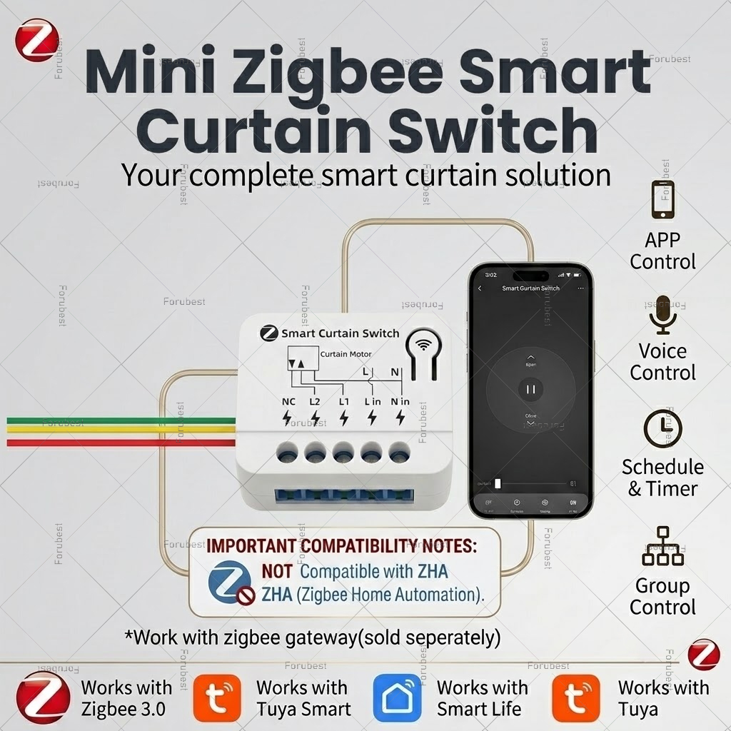 Curtain Motor - وحدة تحكم ذكية ZigBee للستائر، قاطع