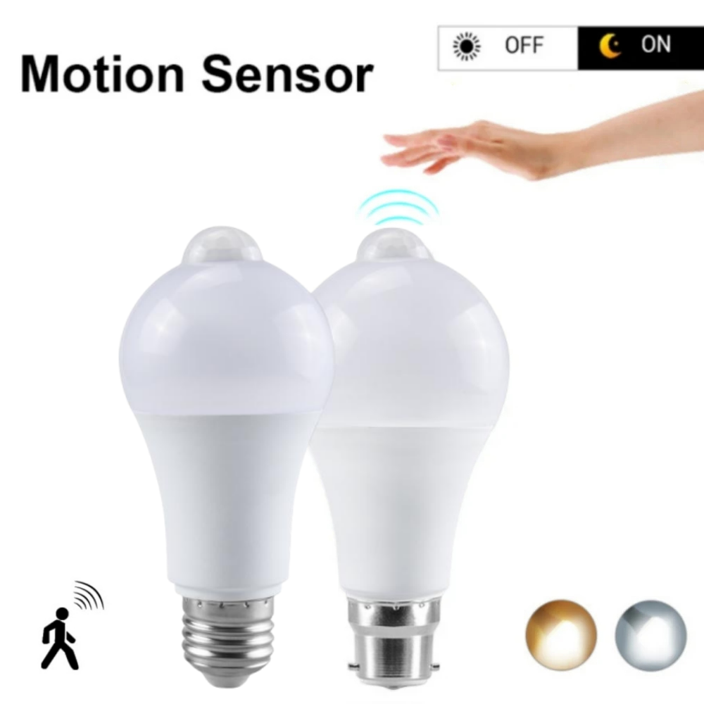 Voice Control Light Bulb - PIR محس حركة LED ضوء لمبة