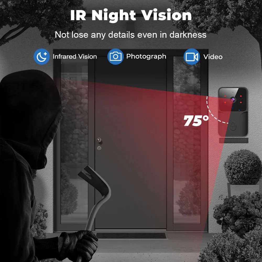جرس باب ذكي بتقنية واي فاي لعا - مراجعة Smart Home Outdoor Camera وسعره