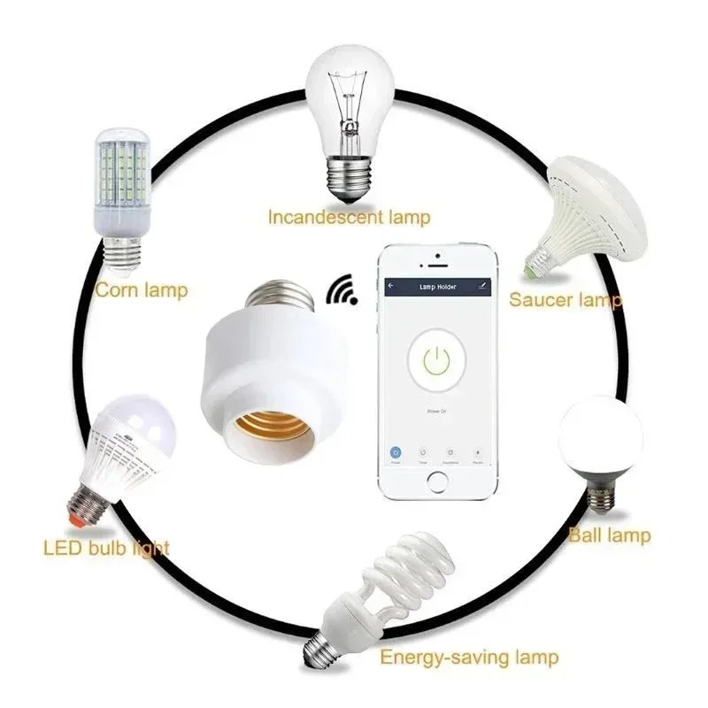 Tuya WIiFi BL E27 المقبس حامل  - مراجعة Voice Control Light Bulb وسعره