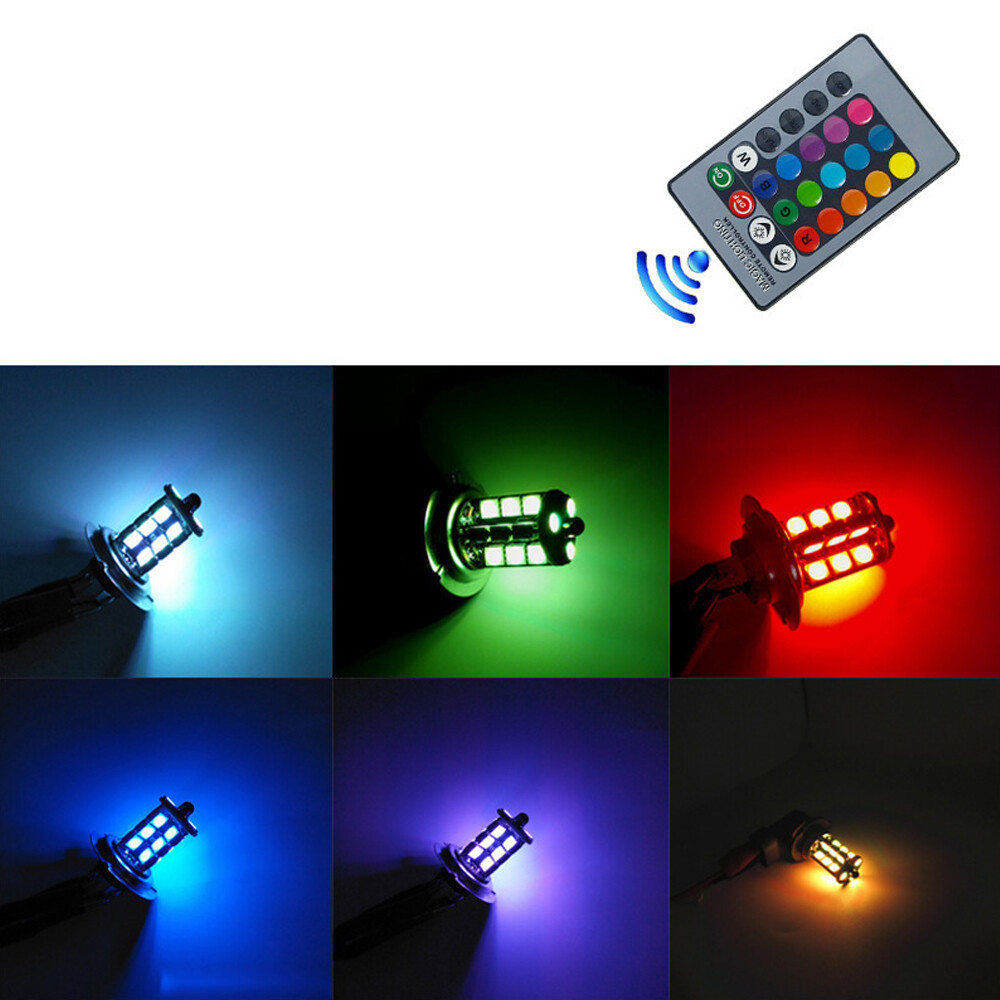 2x RGB H11 H9 H8 5050 27SMD سي - مراجعة Voice Control Light Bulb وسعره