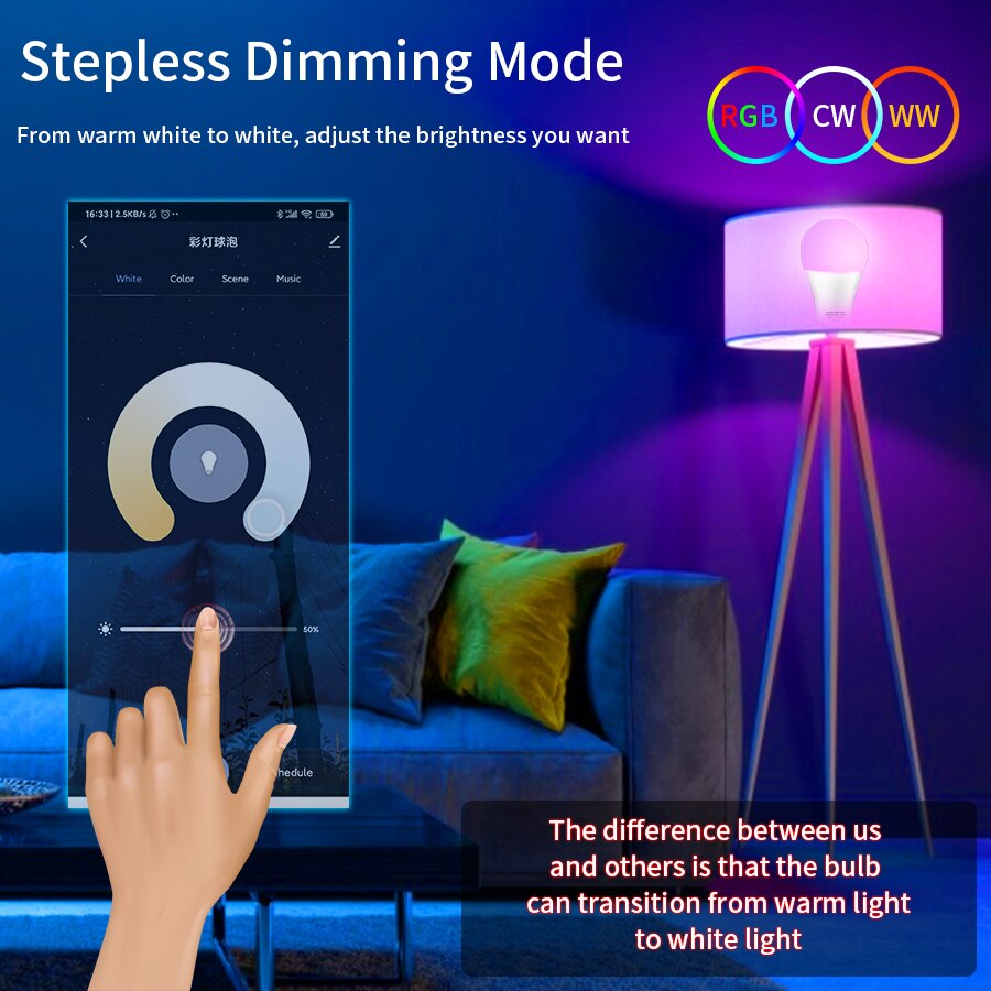 مصباح LED ذكي E27 بتقنية واي ف - مراجعة Voice Control Light Bulb وسعره