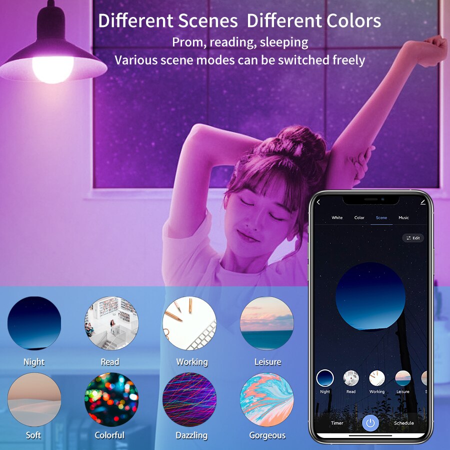 مصباح LED ذكي E27 بتقنية واي ف - مراجعة Voice Control Light Bulb وسعره