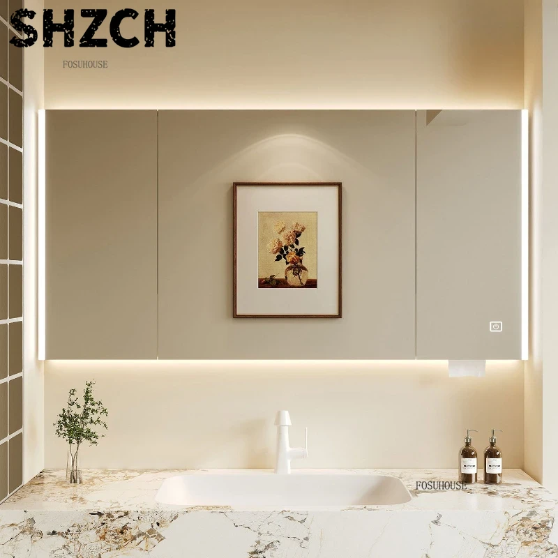 مرآة حمام عصرية سميكة مع خزانة - مراجعة Smart Home For Living وسعره