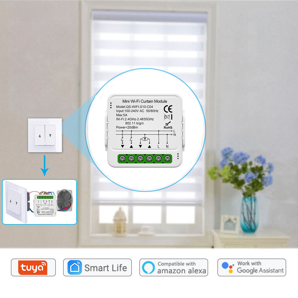 Tuya WiFi Zigbee وحدة تبديل ال - مراجعة Smart Home Blinds وسعره
